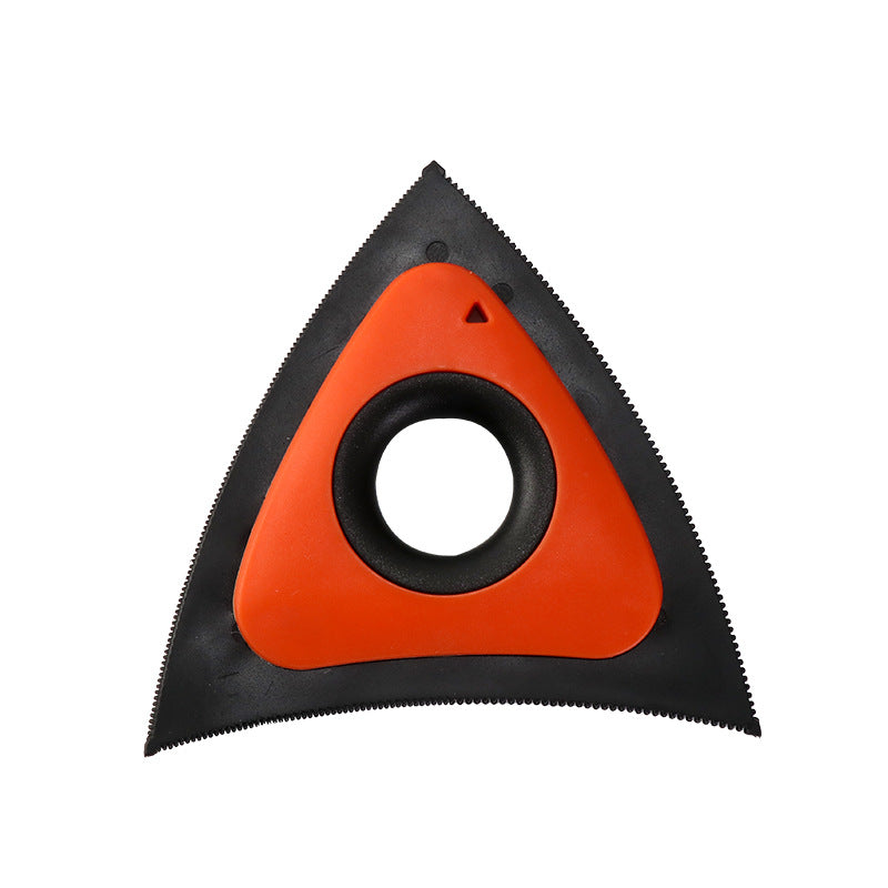 Removedor triangular laranja para pelos em sofás e tapetes