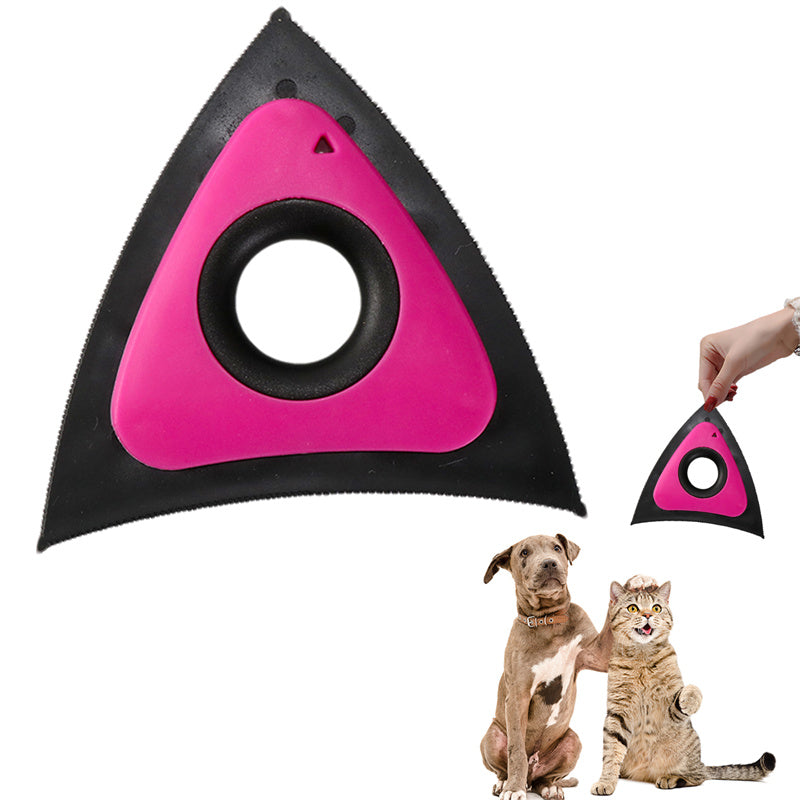 Removedor triangular rosa apresentado com cães e gatos