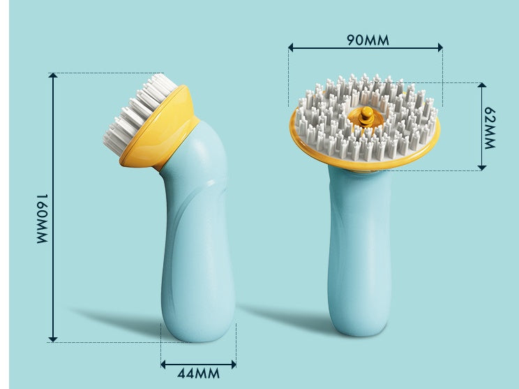 Escova de banho com cerdas suaves de silicone para animais