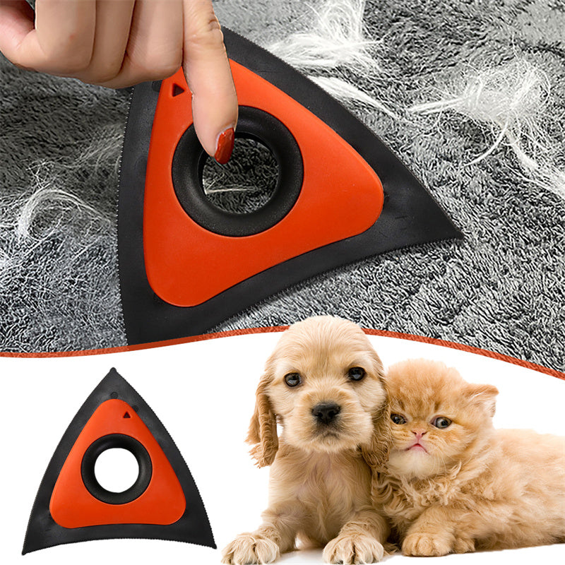 Removedor triangular laranja apresentado com cães e gatos